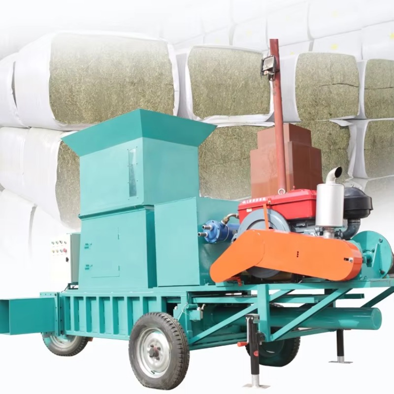 Silage Baler Machine - Mobile Diesel-Hydraulik-Alfalfa-Heuballenpresse, Silage-Gras-Kompressionsballenmaschine für Viehbetriebe, kundenspezifisch